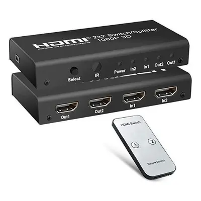 Switch PremiumCord HDMI switch 2:2 , 3D, 1080p s dálkovým ovladačem