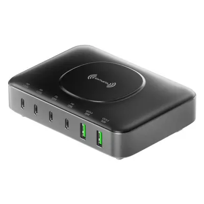 Nabíječka do sítě 4smarts 7in1 GaN Charging Station 100W with Wireless black/grey