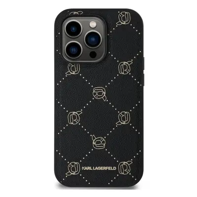 Kryt na mobil Karl Lagerfeld PU Karl Heads Pattern MagSafe Zadní Kryt pro iPhone 14 Pro Black