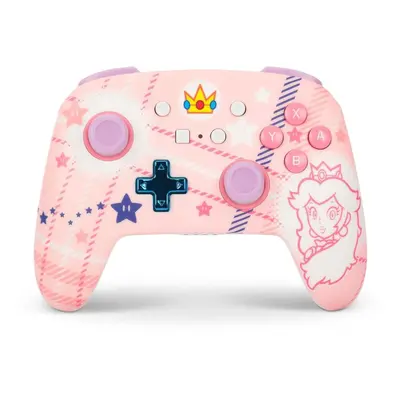 Gamepad PowerA Enhanced Wireless Controller - Super Mario Princess Peach Plaid - Nintendo Switch