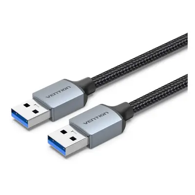 Datový kabel Vention Cotton Braided USB 3.0 A Male to A Male Cable 3M Gray Aluminum Alloy Type