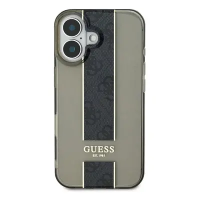 Kryt na mobil Guess IML Middle 4G Stripe Zadní Kryt pro iPhone 16 Black