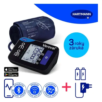 Tlakoměr HARTMANN Veroval Compact + Connect s AFIB a Bluetooth připojením + adaptér (set), 3 rok