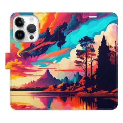 Kryt na mobil iSaprio flip pouzdro Colorful Mountains 02 pro iPhone 15 Pro