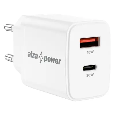 Nabíječka do sítě AlzaPower A101CA Fast Charge 20W bílá