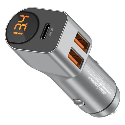 Nabíječka do auta AlzaPower Car Charger P530 USB + USB-C Power Delivery 20W šedá