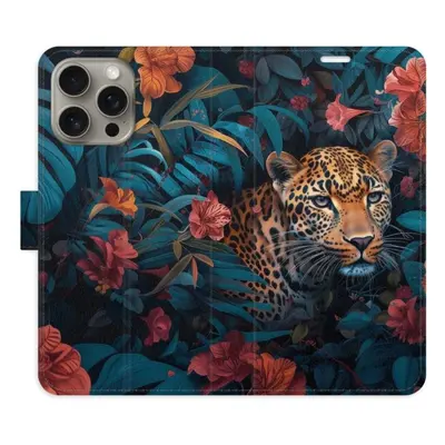 iSaprio Flip pouzdro Flower Jaguar 02 pro iPhone 15 Pro Max n24fj02-FLP2-i15pM