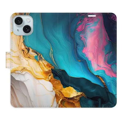 iSaprio Flip pouzdro Colourful Marble pro iPhone 15 Plus n24cm-FLP2-i15pls