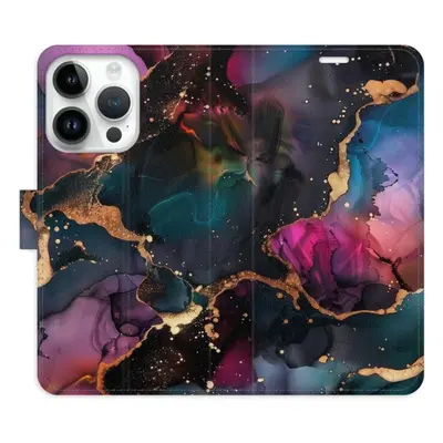 iSaprio Flip pouzdro Dark Marble pro iPhone 15 Pro n24dm-FLP2-i15p