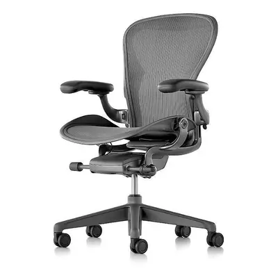 Kancelářská židle HERMAN MILLER Aeron, velikost C, pro tvrdé podlahy - černá