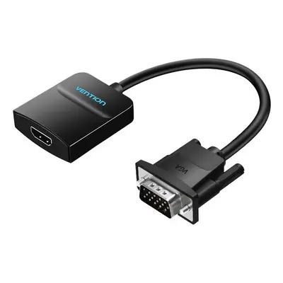 Adaptér Vention VGA to HDMI Converter with Female Micro USB and Audio Port 0.15m Black