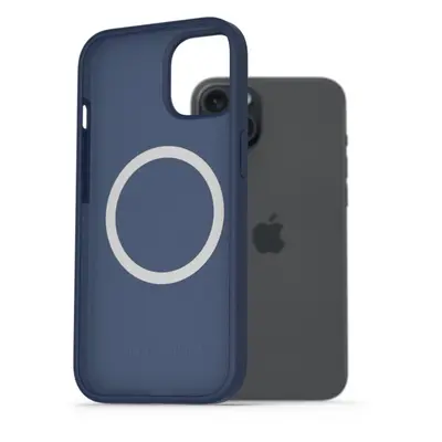 Kryt na mobil AlzaGuard Silicone Case Compatible with Magsafe pro iPhone 15 Plus modrý