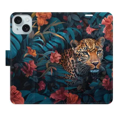 iSaprio Flip pouzdro Flower Jaguar 02 pro iPhone 15 Plus n24fj02-FLP2-i15pls