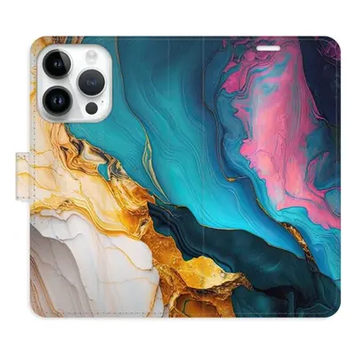 iSaprio Flip pouzdro Colourful Marble pro iPhone 15 Pro n24cm-FLP2-i15p