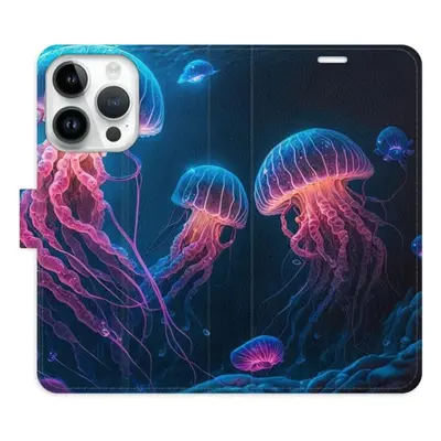 Kryt na mobil iSaprio flip pouzdro Jellyfish pro iPhone 15 Pro