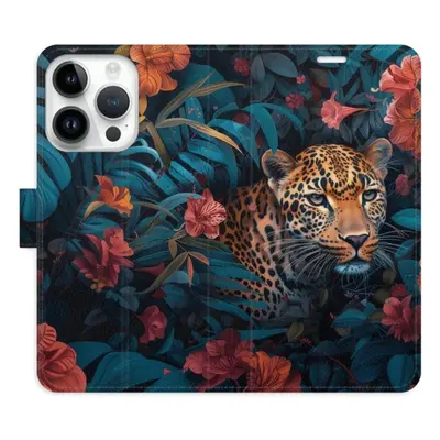 iSaprio Flip pouzdro Flower Jaguar 02 pro iPhone 15 Pro n24fj02-FLP2-i15p