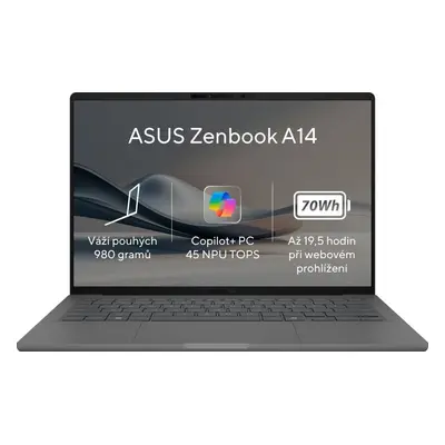 ASUS Zenbook A14 UX3407RA-OLED027X Iceland Gray celokovový UX3407RA-OLED027X