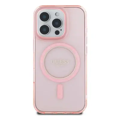 Kryt na mobil Guess IML Glitter Ring MagSafe Zadní Kryt pro iPhone 16 Pro Pink