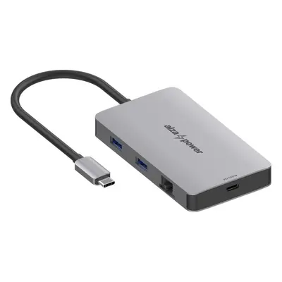 AlzaPower Metal USB-C Dock Station 7v1 Dual Screen vesmírně šedý