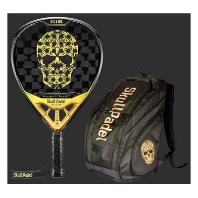 Skull Padel set padelové rakety a batohu Skull Padel V1100 Gold + XXL backpack Gold + míčky