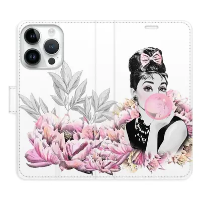 Kryt na mobil iSaprio flip pouzdro Girl with bubble pro iPhone 15 Pro