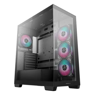 DEEPCOOL skříň CG580 4F / ATX / 4x120mm ARGB fans / 2xUSB 3.0 / panoramatická / tvrzené sklo / č