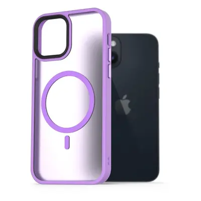 Kryt na mobil AlzaGuard Matte Case Compatible with MagSafe pro iPhone 14 světle fialový