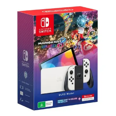 Nintendo Switch (OLED model) White + Mario Kart 8 Deluxe + 12M NSO