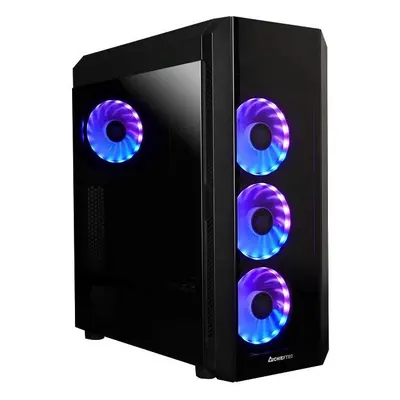 CHIEFTEC skříň SCORPION 3, ATX, 1x USB-C 3.2, 2x USB 3.1, 4x 120mm ARGB Fan, ARGB Hub, černá