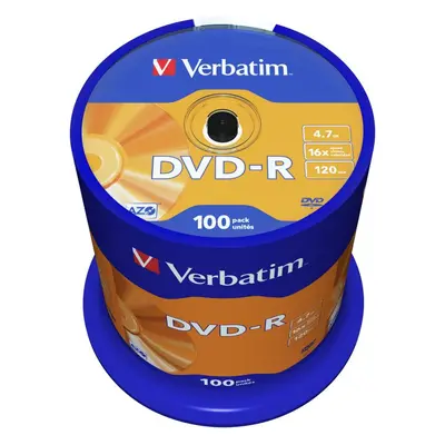 Média VERBATIM DVD-R AZO 4,7GB, 16x, spindle 100 ks