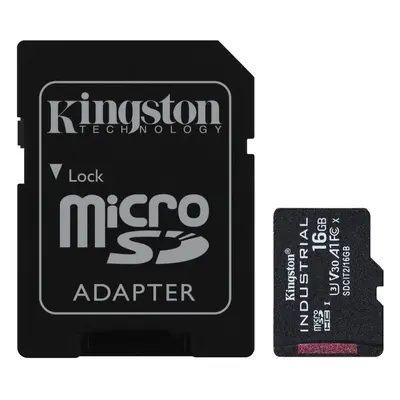 Paměťová karta Kingston MicroSDHC 16GB Industrial + SD adaptér