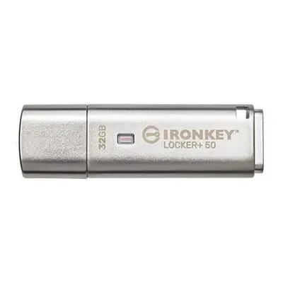 Kingston IronKey Locker+ 50/32GB/145MBps/USB 3.1/USB-A/Stříbrná