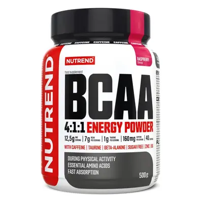 Aminokyseliny Nutrend BCAA 4:1:1 ENERGY POWDER, 500 g, malina