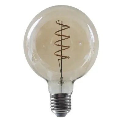 LED žárovka LED Spiral Filament žárovka Globe G95 Amber 4W/230V/E27/1800K/270Lm/360°/Dim