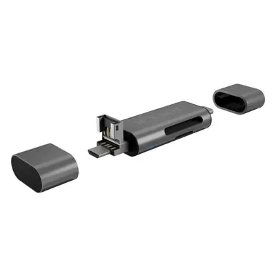 Čtečka karet Icy Box IB-CR200-C s duálním konektorem USB-A/microUSB a USB-C