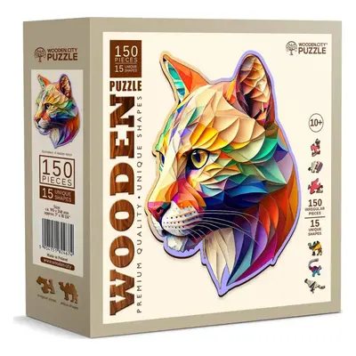 WOODEN CITY Dřevěné puzzle Barevná puma 150 dílků