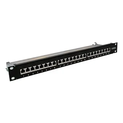 XtendLan Patch panel 19", 24 portů CAT6A stíněný - černý