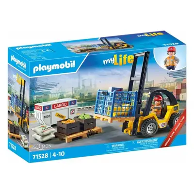 Set figurek a příslušenství Playmobil 71528 Vysokozdvižný vozík s nákladem