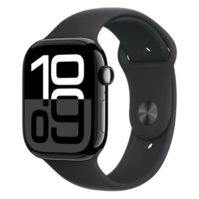 Chytré hodinky Apple Watch Series 10 46mm Cellular Klavírně černý hliník s černým sportovním řem