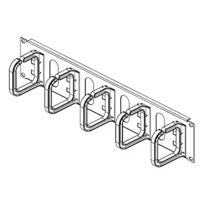 Organizér kabelů CONTEG DP-VP-P7 19" vyvazovací panel 2U oka 80 x 80 mm, černý