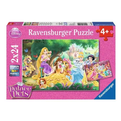 RAVENSBURGER Puzzle Disney princezny a jejich mazlíčci 2x24 dílků