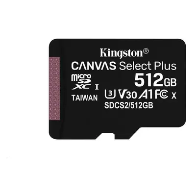 Kingston Canvas Select Plus A1/micro SD/512GB/100MBps/UHS-I U3 / Class 10