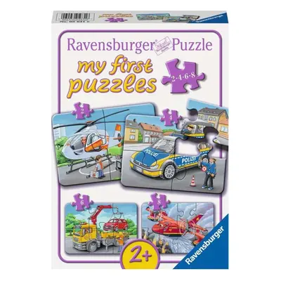 RAVENSBURGER Moje první puzzle Zásahová vozidla 4v1 (2,4,6,8 dílků)