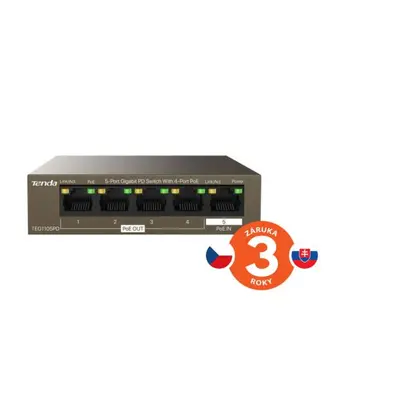 Switch Tenda TEG1105PD Gigabit PoE PD Fanless Switch 30W