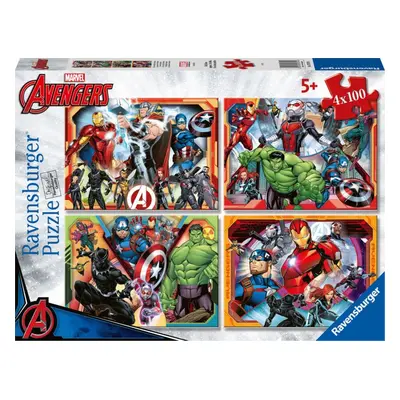 RAVENSBURGER Puzzle Mocní Avengers 4x100 dílků