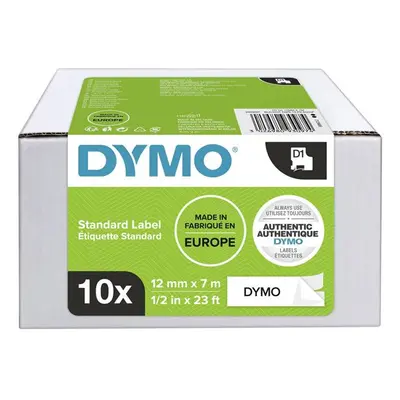 Dymo originální páska do tiskárny štítků, Dymo, 2093097, černý tisk/bílý podklad, 7m, 12mm, 10ks