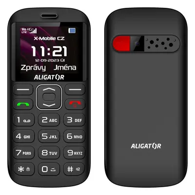 Mobilní telefon Aligator A720 4G Senior černý + nabíjecí stojánek