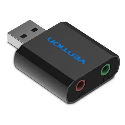 Externí zvuková karta Vention USB External Sound Card Black Metal Type