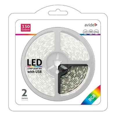 LED pásek Avide Set voděodolný LED pásek s ovladačem a USB koncovkou 2m