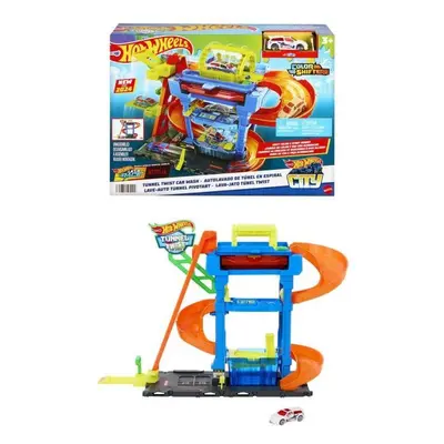 Hot Wheels® City Color Shifters Automyčka s otočným tunelem, HTN80